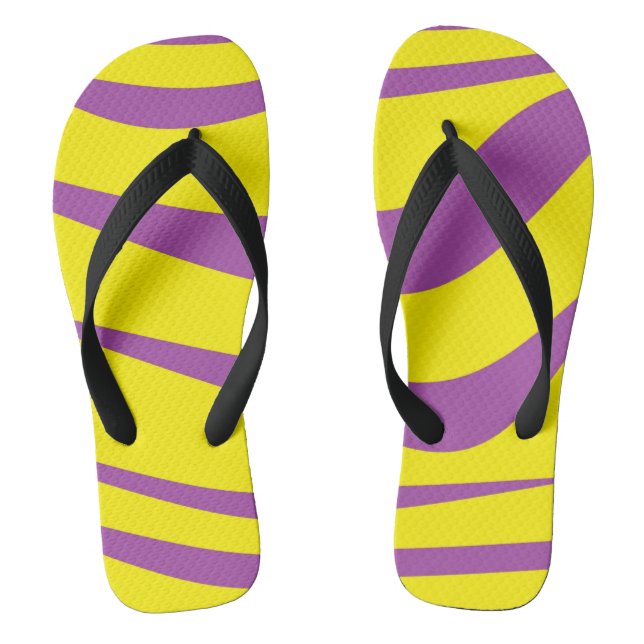Yellow and Purple Flip Flops Colourful Thong Sanda (Footbed)