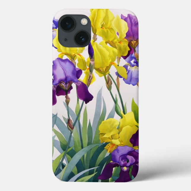 Yellow and Purple Irises Case-Mate iPhone Case (Back)