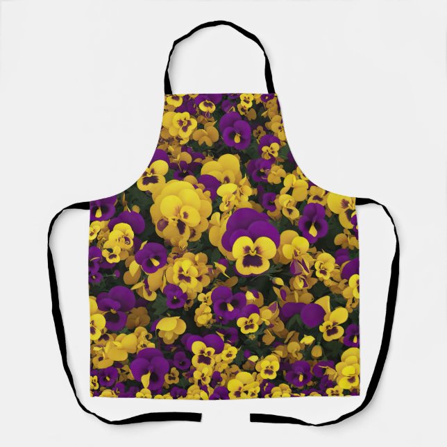 Yellow and Purple Pansies Apron (Front)