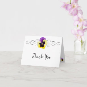 Yellow and Purple Pansy Thank You Card