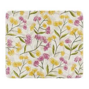 Yellow and purple roses cutting board