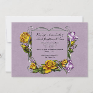 Yellow and Purple Roses Post Wedding Celebration Invitation