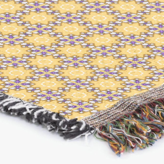 Yellow and Purple Throw Blanket (Corner)