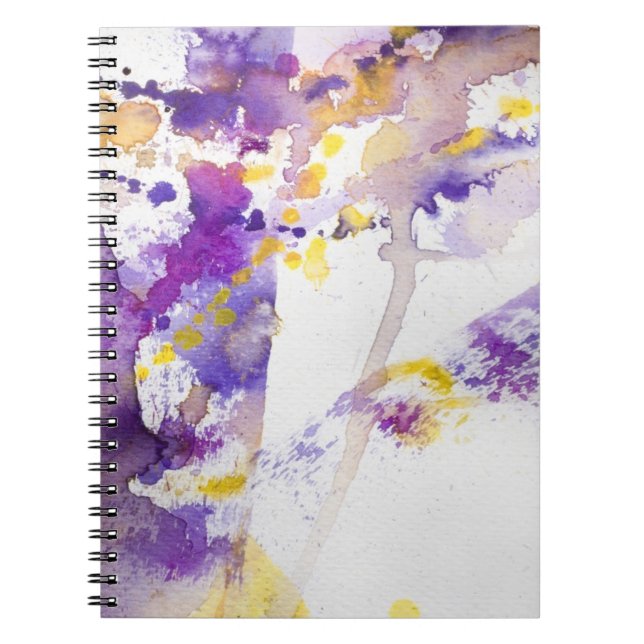 yellow and purple watercolor background notebook (Front)