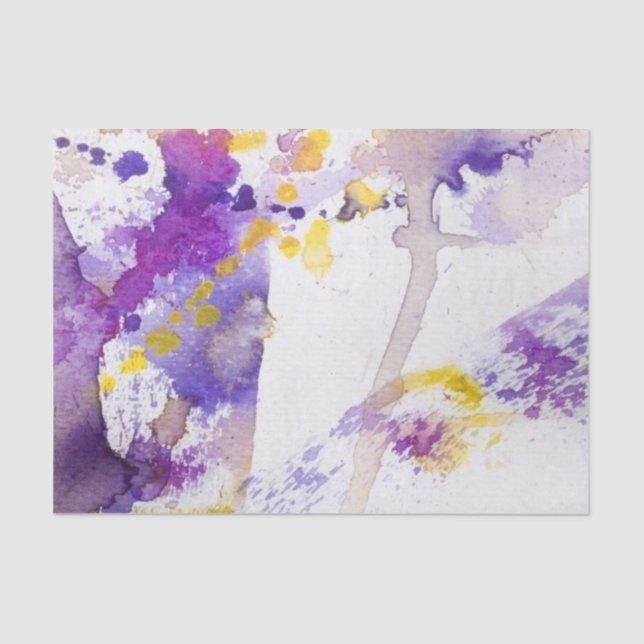 yellow and purple watercolor background tissue paper (Front)