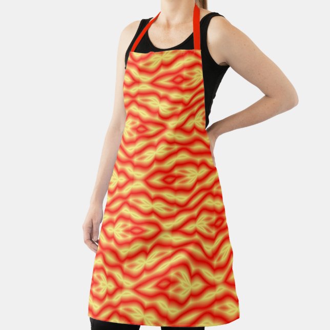 Yellow and red abstract leaves apron (Insitu)