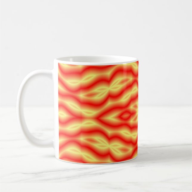 Yellow and red abstract leaves coffee mug (Left)