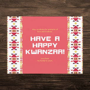Yellow and Red African Tribal Pattern Kwanzaa Holiday Postcard