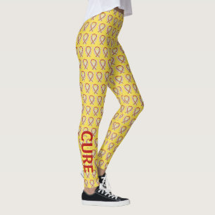 Yellow and Red Awareness Ribbon Custom Leggings