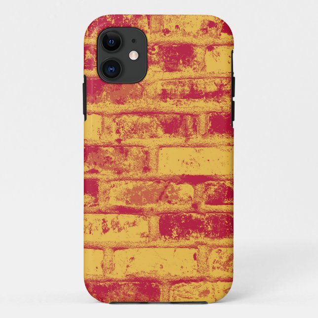 Yellow and Red Brick Wall Case-Mate iPhone Case (Back)
