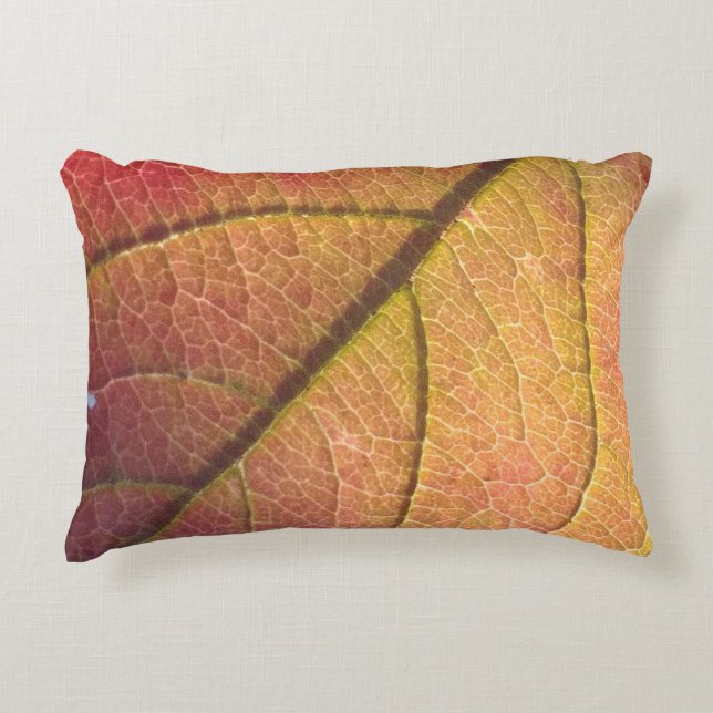 Yellow And Red Fall Leaf Throw Pillow (Front)
