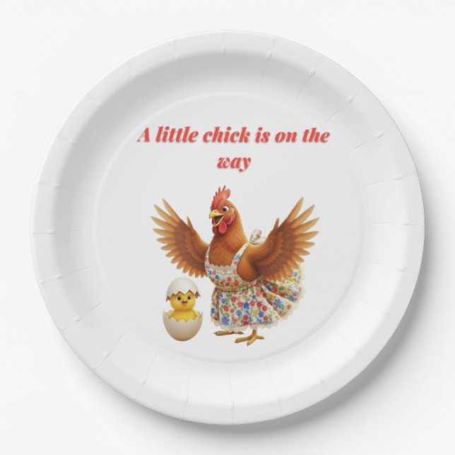 Yellow And Red Farm animal baby shower Paper Plate (Front)