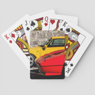 Yellow and Red luxury cars Playing Cards