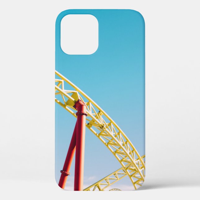 Yellow and red roller coaster under blue sky at da Case-Mate iPhone case (Back)