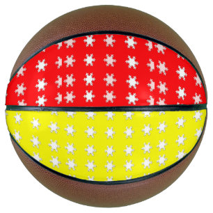 Yellow and Red Snowflakes Basketball