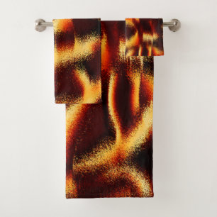 Yellow and red spots look blurred with defect bath towel set