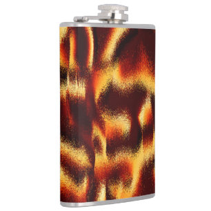 Yellow and red spots look blurred with defect hip flask