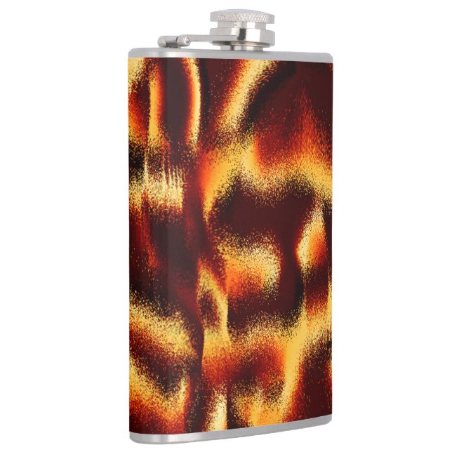 Yellow and red spots look blurred with defect hip flask (Right)