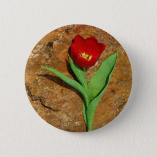 Yellow and Red Tulip 6 Cm Round Badge