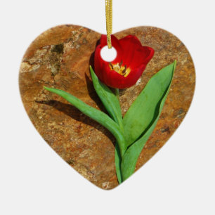 Yellow and Red Tulip Ceramic Tree Decoration