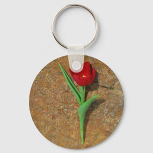 yellow and Red Tulip Key Ring