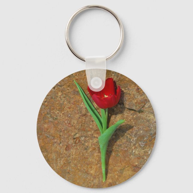 yellow and Red Tulip Key Ring (Front)