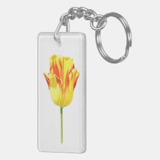 Yellow and red tulip key ring