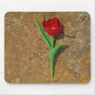 yellow and Red Tulip Mouse Mat