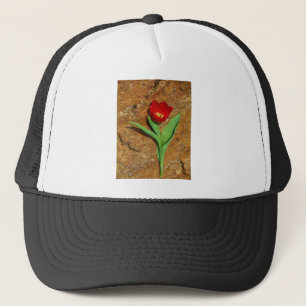 Yellow and Red Tulip Trucker Hat