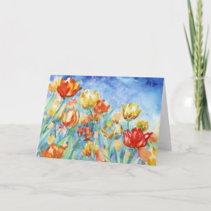 Yellow and Red Tulips Blank Notecard