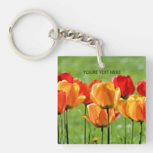 Yellow And Red Tulips Key Ring