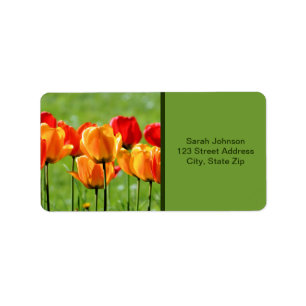 Yellow And Red Tulips Label