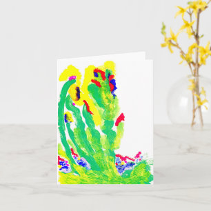 Yellow and Red Watercolor Floral Card