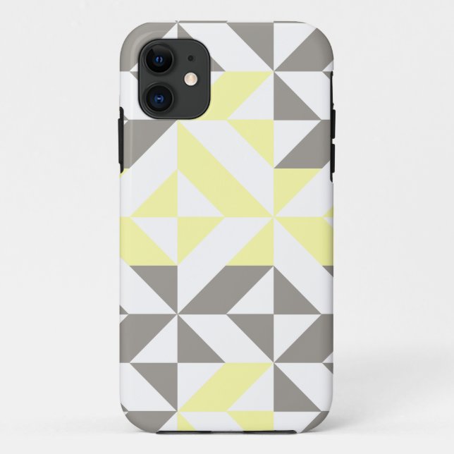 Yellow and Silver Geometric ZigZag Case-Mate iPhone Case (Back)