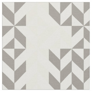 Yellow and Silver Geometric ZigZag Fabric