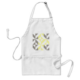 Yellow and Silver Geometric ZigZag Standard Apron