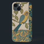 Yellow and Teal Blue Bird Perched on a  Branch iPhone 13 Case<br><div class="desc">This beautiful painting of a yellow and teal blue bird on a branch would fit perfectly to any Zazzle product. The collage-inspired painting by Chariklia Zarris is composed of many different patterns,  flowers and leaves. Get yours today!</div>