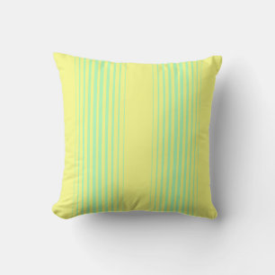 Yellow and teal throw pillow