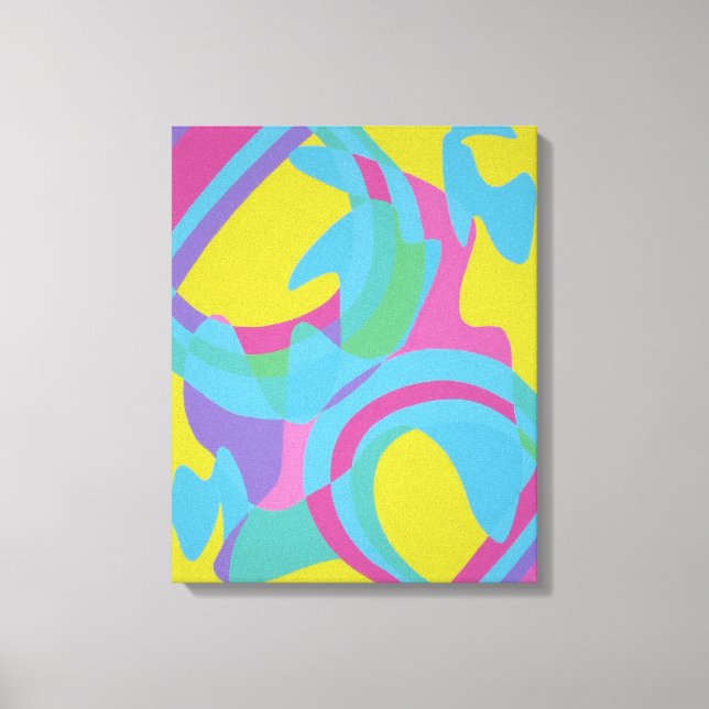 Yellow and Turquoise Motion Abstract Canvas Print (Front)