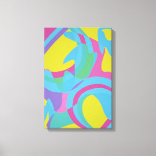 Yellow and Turquoise Motion Abstract Canvas Print