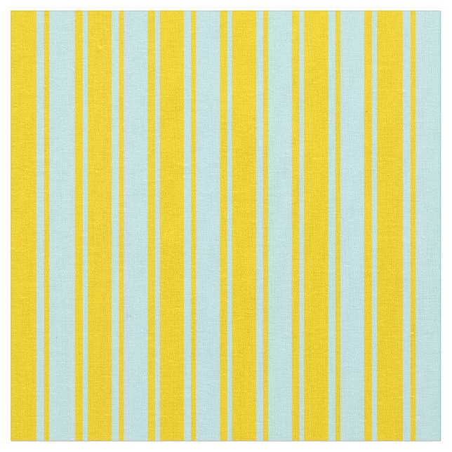 Yellow and Turquoise Striped Pattern Fabric (Close Up)