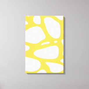 Yellow and white art canvas print