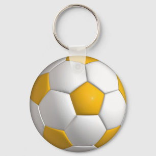 Yellow and white ball key ring
