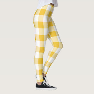 Yellow and White Buffalo Plaid Leggings