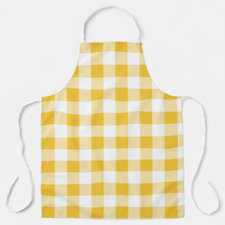 Yellow and White Buffalo Plaid Pattern Apron