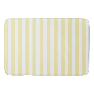 Yellow and white candy stripes bath mat