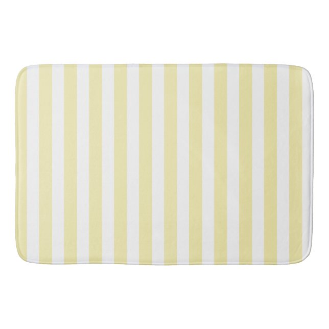 Yellow and white candy stripes bath mat (Front)