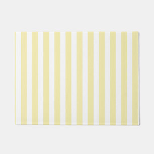 Yellow and white candy stripes doormat