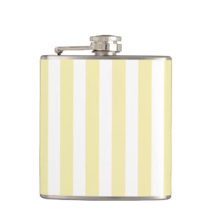Yellow and white candy stripes hip flask