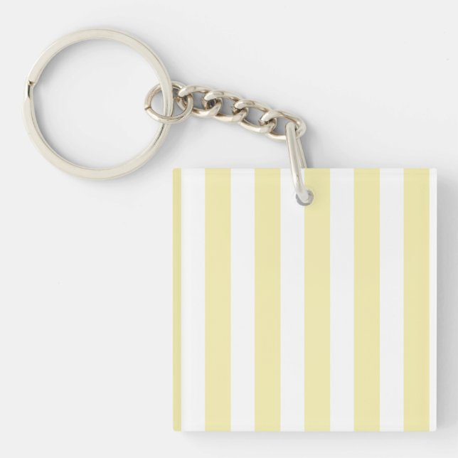 Yellow and white candy stripes key ring (Front)